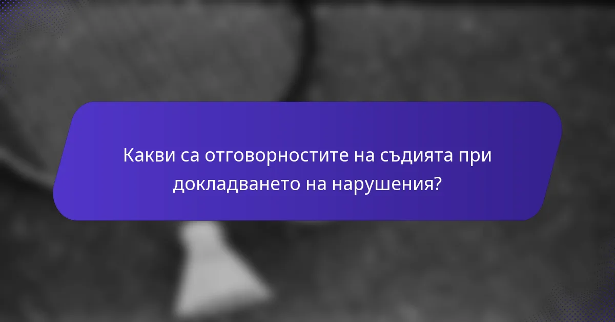 Какви са отговорностите на съдията при докладването на нарушения?