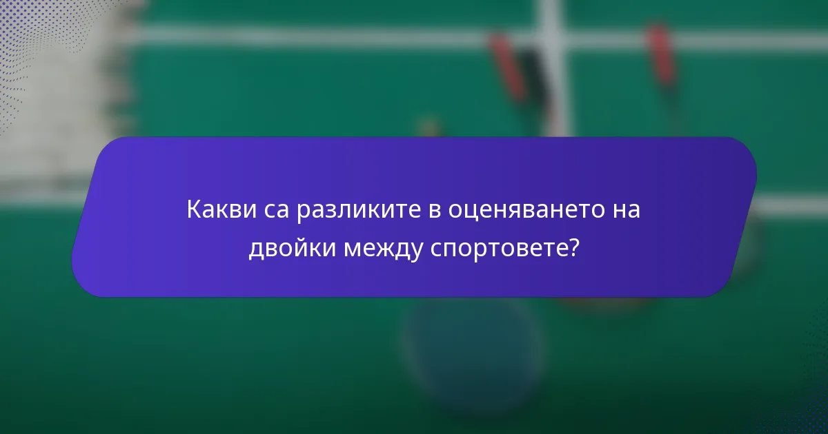 Какви са разликите в оценяването на двойки между спортовете?